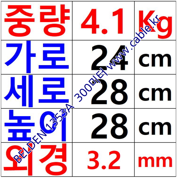 벨덴 BELDEN 1353A Brown(001) 2C 24AWG 벨덴 300M