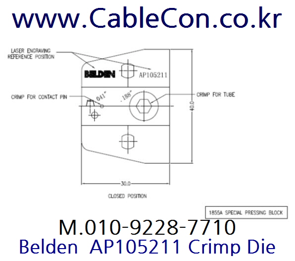 BELDEN 1855ABHD3 BNC 압착 툴 세트, BELDEN 1855A BNC Crimp Tool Set