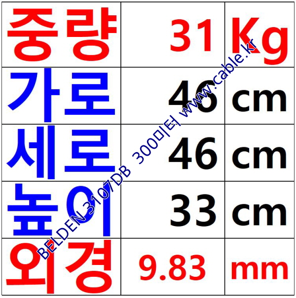 BELDEN 3107DB (300미터) 벨덴케이블