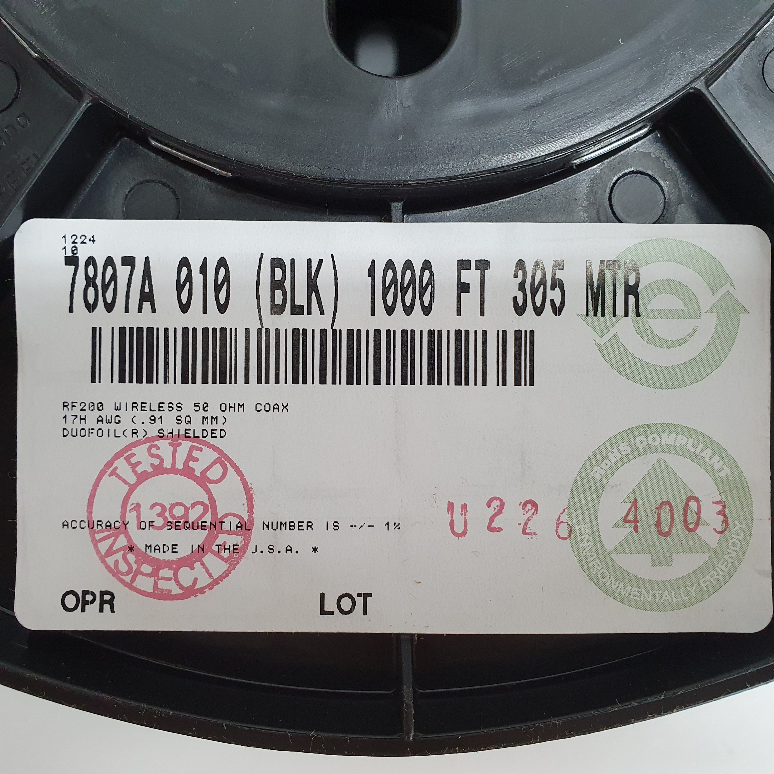 BELDEN 7807A (300미터) 벨덴케이블 RG58, RF 200 (LMR-200)