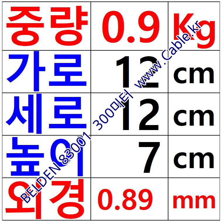 BELDEN 83001 레드(002) (300미터) 벨덴케이블