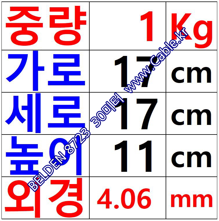 BELDEN 8723 060(Chrome) 2Pair 22AWG 벨덴 30M=1롤