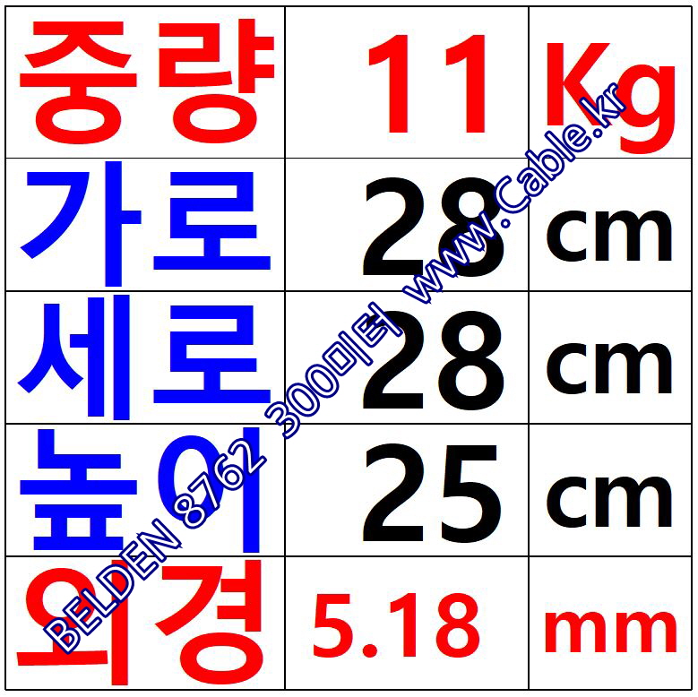 BELDEN 8762 060(Chrome) 1Pair 20AWG 벨덴 300M (상시 재고)