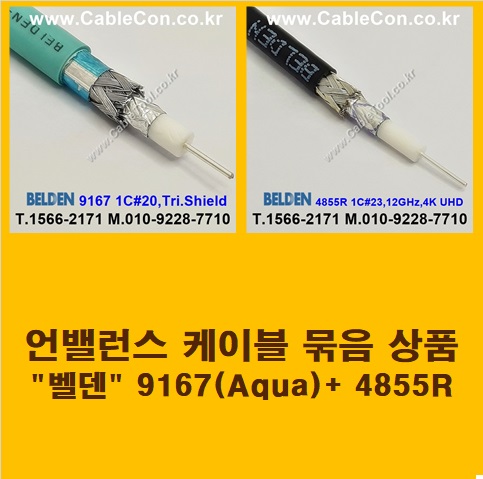 BELDEN 9167 Aqua (2미터) + BELDEN 4855R (2미터) 언밸런스 케이블 세트