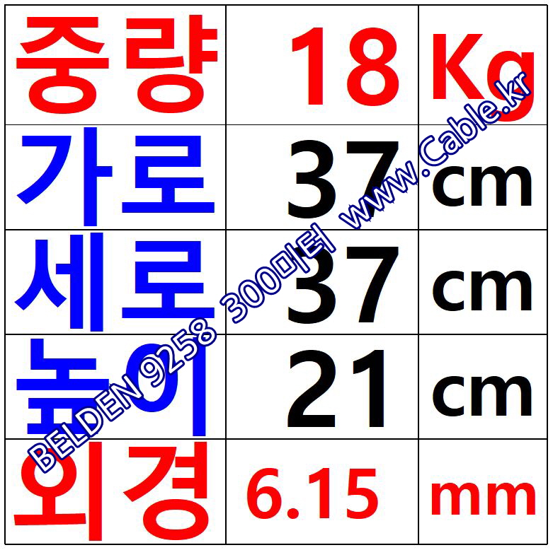 BELDEN 9258 009(White) RG-8X 벨덴 300M (상시 재고)