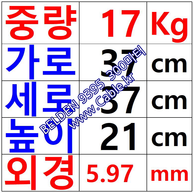 BELDEN 9395 010(Black) 1C 18AWG 벨덴 1롤 300M (상시 재고)