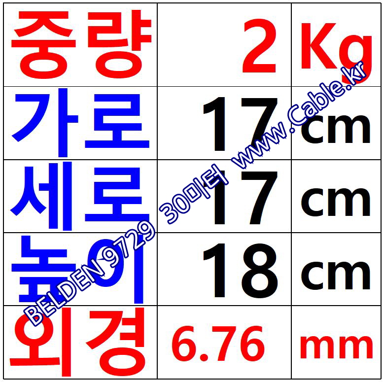 BELDEN 9729 벨덴케이블 30m