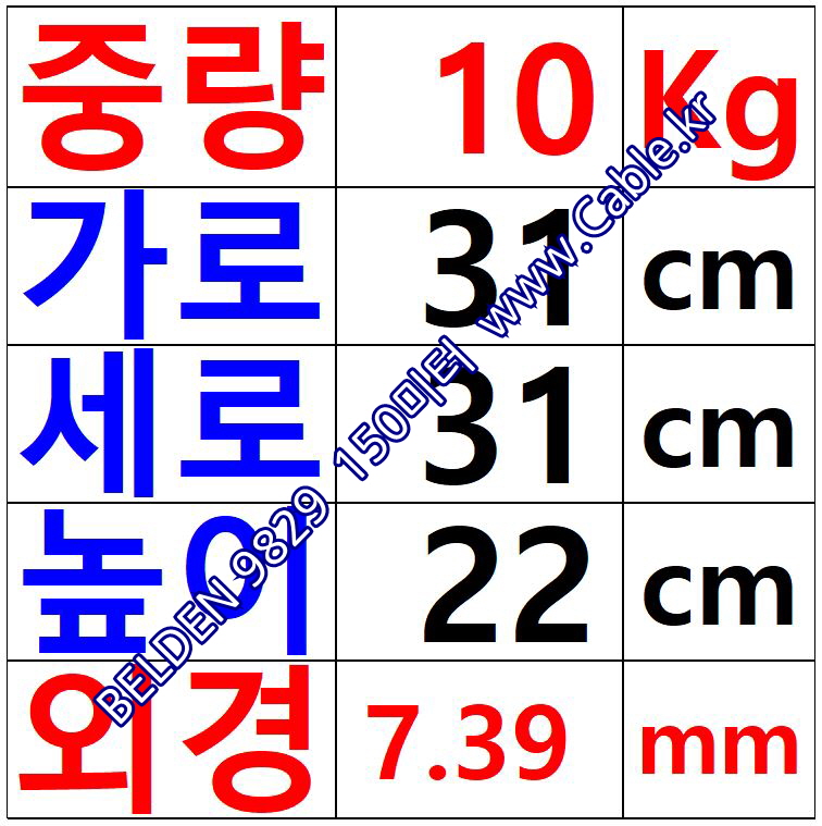 BELDEN 9829 060(Chrome) 2Pair 24AWG 벨덴 150M