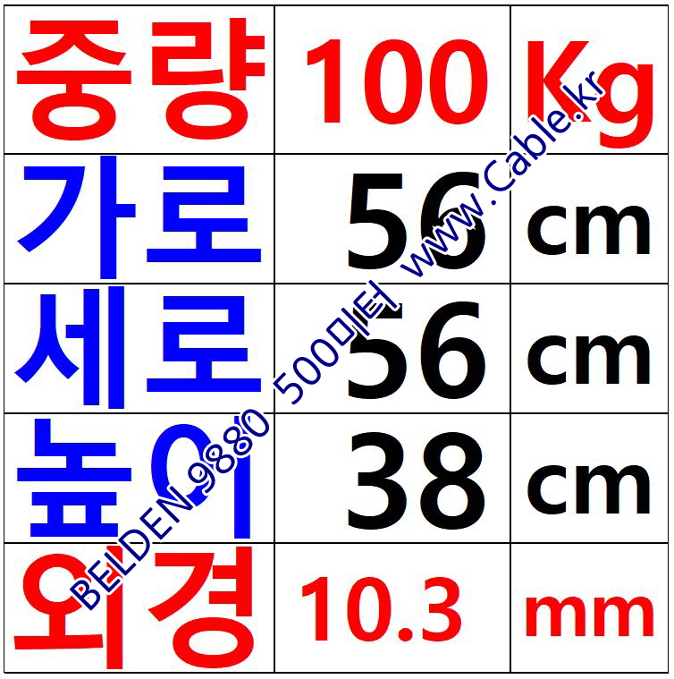 BELDEN 9880 004(Yellow) 1Coax 12AWG 벨덴 500M